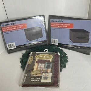 CURTRON COORDINATES BALLOON VALANCE AND ESSENTIALS STORAGE CONTAINERS